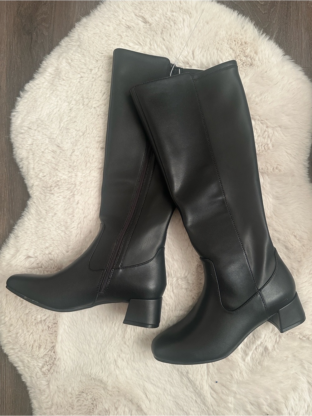 Clarks Black Over-the-Knee Low Block Heel Boots